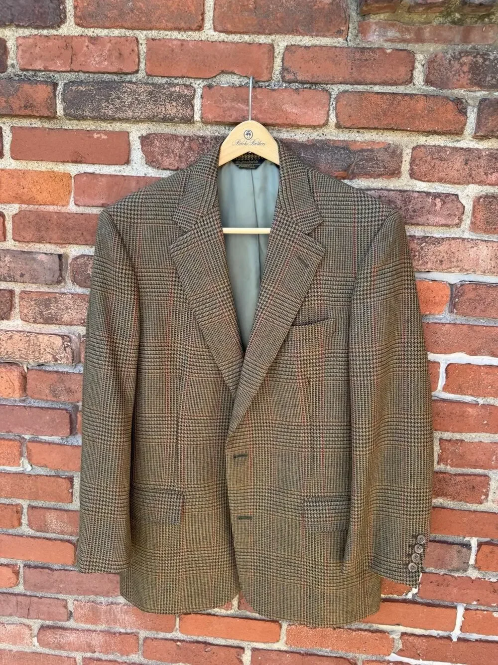Southwick Men's 40T Brown Glen Plaid Wool Sport Coat Blazer